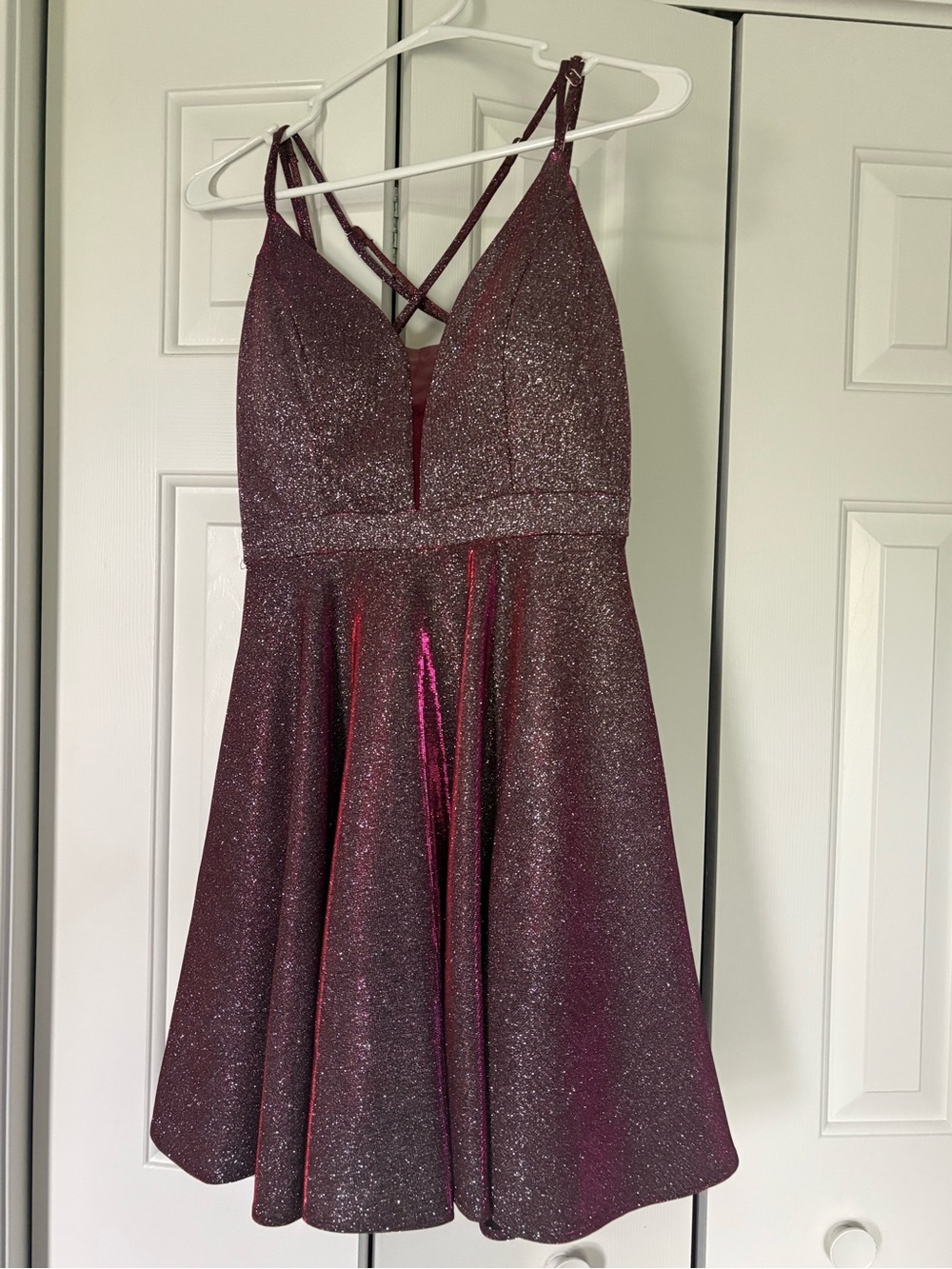 Sequin Hearts Sparkling Burgundy Evening Dress